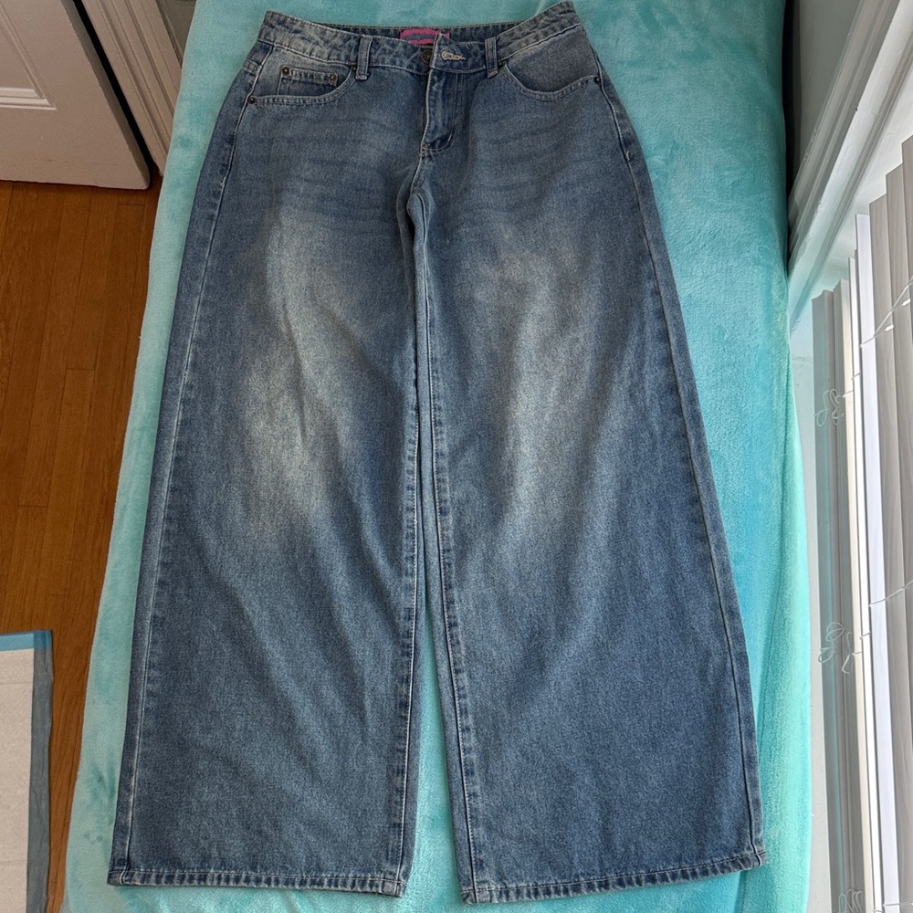 Edikted Denim Wide-Leg Pants